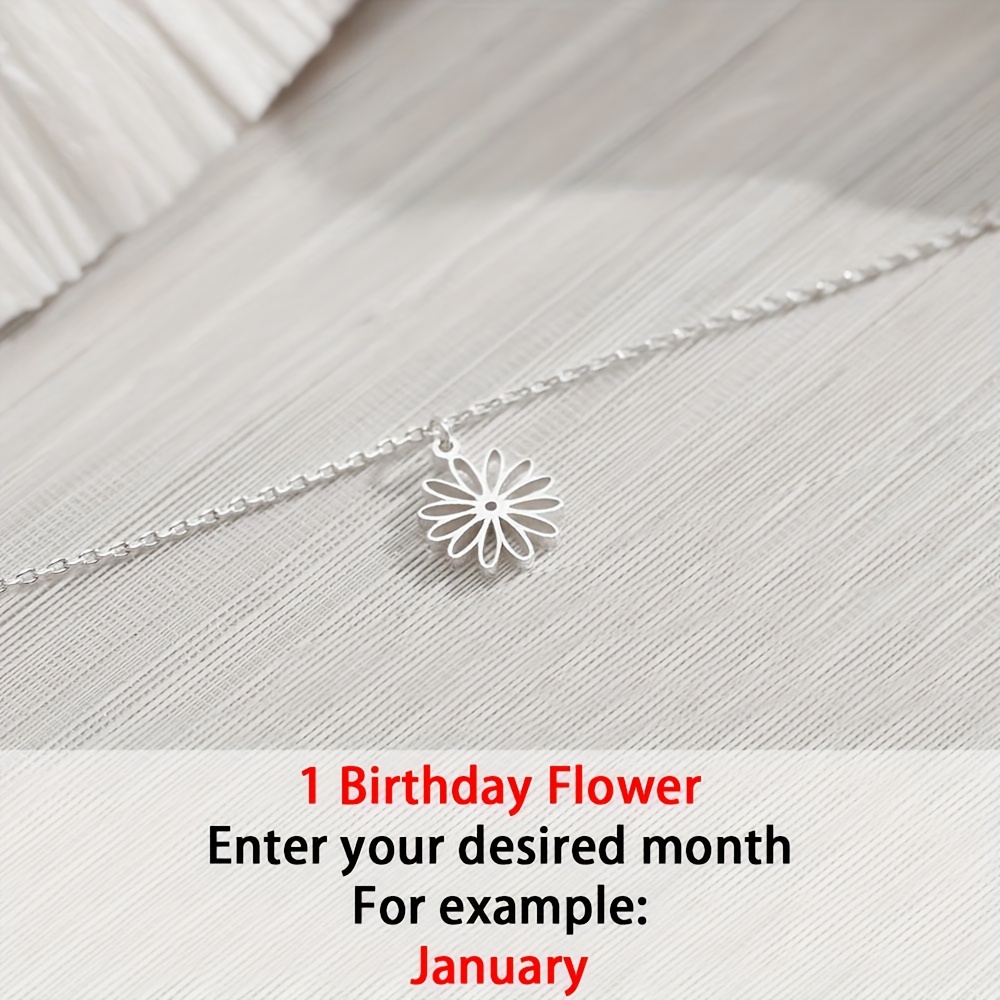 Women's 18K Golden Plated Customizable Flower Pendant Necklace